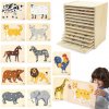 Viga Toys VIGA Drevené puzzle 12 Montessori zvierat + stojan Viga Toys VIGA Drevené puzzle 12 Montessori zvierat + stojan