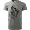 Geometria - vlk - vyjúci - Klasické pánske tričko vyššej gramáže - 2XL ( Tmavosivý melír ) Geometria - vlk - vyjúci - Klasické pánske tričko vyššej gramáže - 2XL ( Tmavosivý melír )