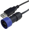 Bulgin PXP4040/B/2M00 USB, USB 2.0 USB-A zástrčka, USB Micro-B zástrčka, 2m, černý, modrý