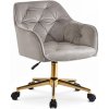 Dobse Otočné kreslo KONOR zamat sivá/zlatá Dobse Otočné kreslo KONOR zamat sivá/zlatá