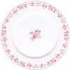 Biely porcelánový plytký tanier s ružičkovým lemovaním a ružou v strede vo vidieckom retro štýle o priemere 23 cm Isabelle Rose 35914 Biely porcelánový plytký tanier s ružičkovým lemovaním a ružou v strede vo vidieckom retro štýle o priemere 23 cm Isabelle Rose 35914