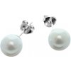 Argento Strieborné náušnice - biela syntetická perla v tvare guľôčky, priemer 8 mm 65358 Argento Strieborné náušnice - biela syntetická perla v tvare guľôčky, priemer 8 mm 65358