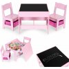 ECOTOYS Detský set stolík + 2 stoličky s tabuľou – ružový ECOTOYS Detský set stolík + 2 stoličky s tabuľou – ružový