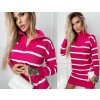 Fashionweek dámske svetrové šaty šaty so stojačikom a zipsom NB72306 fuchsia