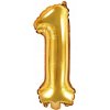 PartyDeco Fóliový balón Mini Číslo 1 zlatý 35cm PartyDeco Fóliový balón Mini Číslo 1 zlatý 35cm