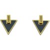 Doria Náušnice z ocele zlato - čierne trojuholníky J237 Doria Náušnice z ocele zlato - čierne trojuholníky J237
