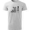 Eat sleep play - šach - Klasické pánske tričko vyššej gramáže - M ( Svetlosivý melír ) Eat sleep play - šach - Klasické pánske tričko vyššej gramáže - M ( Svetlosivý melír )