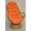 Nábytek PEGAS Ratanové houpací křeslo Swivel medové polstr oranžový melír Nábytek PEGAS Ratanové houpací křeslo Swivel medové polstr oranžový melír