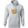 Kapybara a vtáčik - Mikina pánska Cape s kapucňou - 2XL ( Svetlosivý melír ) Kapybara a vtáčik - Mikina pánska Cape s kapucňou - 2XL ( Svetlosivý melír )