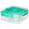 SISTEMA To Go Bento Cube 1,25 l - obedová krabička / plastová raňajková krabička s tromi komorami a nádobkou na omáčku SISTEMA To Go Bento Cube 1,25 l - obedová krabička / plastová raňajková krabička s tromi komorami a nádobkou na omáčku