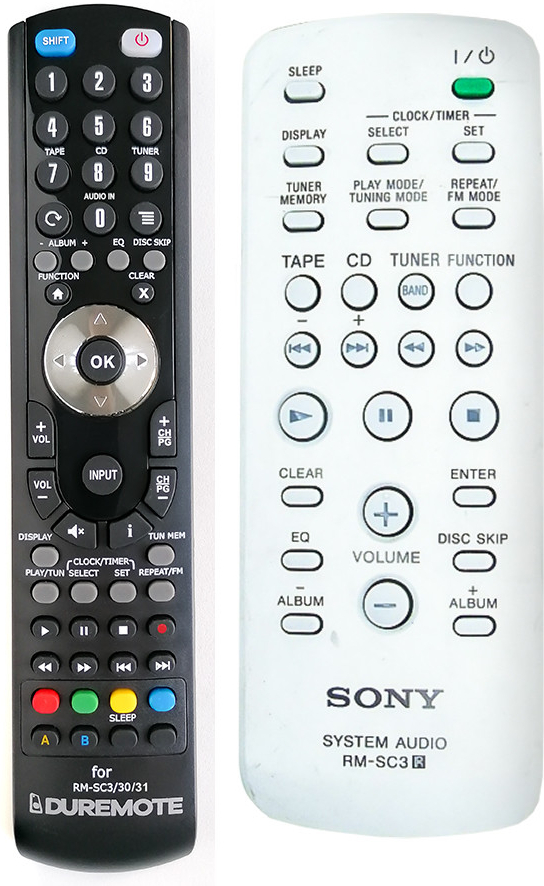 Diaľkový ovládač General Sony RM-SC3, RM-SC30, RM-SC31, RM-SC50