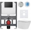 CERANO - Závesné WC s bidetom Cronus Standard - biela lesklá - tlačidlo Prime/Maxio, čierne - závesné - nízky modul - predstenová inštalácia / sadrokartón - 59,3x38,4 cm CERANO - Závesné WC s bidetom Cronus Standard - biela lesklá - tlačidlo Prime/Maxio, čierne - závesné - nízky modul - predstenová inštalácia / sadrokartón - 59,3x38,4 cm