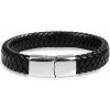 Troli pánsky prepletaný náramok z čiernej kože Leather KBL-095 Troli pánsky prepletaný náramok z čiernej kože Leather KBL-095