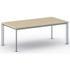 Rokovací kancelársky stôl PRIMO INVITATION, 200x100 cm, sivostrieborná podnož, breza Rokovací kancelársky stôl PRIMO INVITATION, 200x100 cm, sivostrieborná podnož, breza