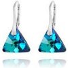 For You Strieborné náušnice Triangle - Swarovski elements modré Bermuda blue 12Mm - 13617 For You Strieborné náušnice Triangle - Swarovski elements modré Bermuda blue 12Mm - 13617