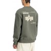 Alpha Industries mikina pánska Label Sweatshirt Backprint dark olive Farba: zelená, Veľkosť: XXL Alpha Industries mikina pánska Label Sweatshirt Backprint dark olive Farba: zelená, Veľkosť: XXL