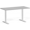 Výškovo nastaviteľný stôl, 160x80 cm, 1 motor, zaoblené rohy, sivá podnož, sivá Výškovo nastaviteľný stôl, 160x80 cm, 1 motor, zaoblené rohy, sivá podnož, sivá