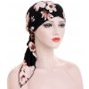 Šatka na hlavu - čierna s kvetmi Šatka na hlavu - čierna s kvetmi