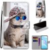 Peňaženkové kožené puzdro DRAWING na Xiaomi Mi 10T Lite 5G - Slant Hat Blue Mirror Cat Peňaženkové kožené puzdro DRAWING na Xiaomi Mi 10T Lite 5G - Slant Hat Blue Mirror Cat