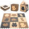 KIK Kontrastné penové puzzle 85 cm x 85 cm 9 ks hnedá krémová KIK Kontrastné penové puzzle 85 cm x 85 cm 9 ks hnedá krémová