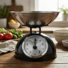 Kuchynská váha mechanická oceľová s misou RETRO ČIERNA Kuchynská váha mechanická oceľová s misou RETRO ČIERNA