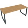 Hobis Pracovný stôl UNI O, 180x75,5x80 cm, dub/čierna Hobis Pracovný stôl UNI O, 180x75,5x80 cm, dub/čierna