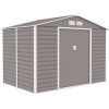 Domček na uskladnenie záhradného náradia Kansas 277x195 cm sivo-biely Domček na uskladnenie záhradného náradia Kansas 277x195 cm sivo-biely