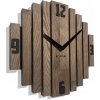 Nástenné hodiny drevené Symetria 30cm hnedé do obývacej izby tiché Nástenné hodiny drevené Symetria 30cm hnedé do obývacej izby tiché