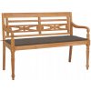 Vidaxl Lavička Batavia s vankúšom Taupe 120 cm masívne teakové drevo Vidaxl Lavička Batavia s vankúšom Taupe 120 cm masívne teakové drevo