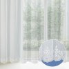 Svetlo smotanová záclona s perleťovo vytkávanou bordúrou zámocký vzor do oblúčka ZAC-026 výška 300 cm Šitie na mieru Svetlo smotanová záclona s perleťovo vytkávanou bordúrou zámocký vzor do oblúčka ZAC-026 výška 300 cm Šitie na mieru