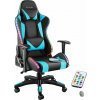 Tectake Herné kreslo Tartaros, LED, masážna funkcia - čierna/azúrová Tectake Herné kreslo Tartaros, LED, masážna funkcia - čierna/azúrová