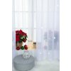 Záclona dreher, Rain lurex strieborná, biela 170 cm