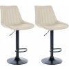Design-Shop 2x Barová stolička Toni - koženka, čierny rám - Krémová Design-Shop 2x Barová stolička Toni - koženka, čierny rám - Krémová
