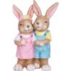 Dekorácia MagicHome, Zajac a zajačica, keramika, 34x19x51 cm Dekorácia MagicHome, Zajac a zajačica, keramika, 34x19x51 cm