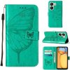 Peňaženkové kožené puzdro Butterfly na Xiaomi Redmi 13C - Zelená Peňaženkové kožené puzdro Butterfly na Xiaomi Redmi 13C - Zelená