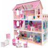 KIK Drevený domček pre bábiky, ružový