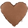 Cotton and Sweets Cotton and Sweets Mini ľanový vankúš srdca čokoláda 28 cm Cotton and Sweets Cotton and Sweets Mini ľanový vankúš srdca čokoláda 28 cm