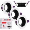 Halogénové svietidlo GU10 LED zapustené okrúhle biele očko sada 3x LEDHOFF Halogénové svietidlo GU10 LED zapustené okrúhle biele očko sada 3x LEDHOFF