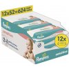 PAMPERS Sensitive detské vlhčené obrúsky plastic free 12 x 52 kusov PAMPERS Sensitive detské vlhčené obrúsky plastic free 12 x 52 kusov