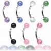 Šperky eshop - Piercing do obočia - guličky s trblietkami W42.20 - Farba piercing: Ružová Šperky eshop - Piercing do obočia - guličky s trblietkami W42.20 - Farba piercing: Ružová