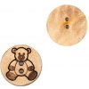 Dřevěný knoflík Drops kulatý Ø 15 mm kokos, medvídek Dřevěný knoflík Drops kulatý Ø 15 mm kokos, medvídek