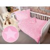 Biante Detské posteľné obliečky do postieľky hladké MKH-005 Hviezdičky - Svetlo ružové Do postieľky 90x140 a 50x70 cm