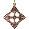 Battle Merchant Kosočtvercový bronzový amulet vikinského kříže se strážci nebes Battle Merchant Kosočtvercový bronzový amulet vikinského kříže se strážci nebes