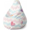 Sablio Sedací vak Pear Farebné srdiečka - 70 x 95 x 15 cm Sablio Sedací vak Pear Farebné srdiečka - 70 x 95 x 15 cm