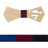 Drevený pánsky motýlik - Superman, Látka 403 - vínová Drevený pánsky motýlik - Superman, Látka 403 - vínová