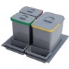 Odpadkový koš Sinks Practiko 600 EK9111, 1x 15 l + 2x 7 l + 2x miska Odpadkový koš Sinks Practiko 600 EK9111, 1x 15 l + 2x 7 l + 2x miska