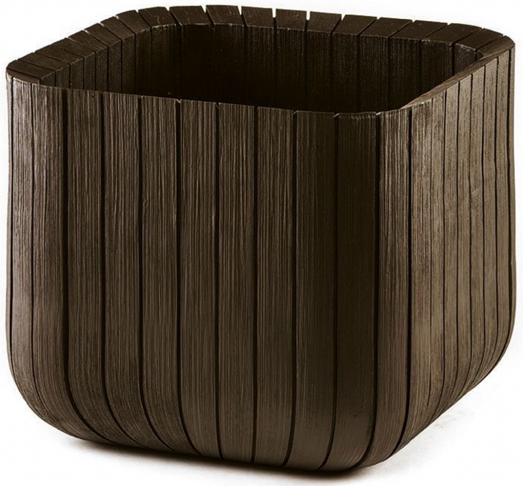 Keter Cube Planter M Květináč 30 x 30 x 30 cm hnedý