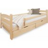 Wilsondo Detská drevená posteľ so zábranou 90x200 Maurícius - borovica Wilsondo Detská drevená posteľ so zábranou 90x200 Maurícius - borovica
