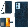 Peňaženkové kožené puzdro Sun Flower na Oppo Reno 7 5G - Atramentová modrá Peňaženkové kožené puzdro Sun Flower na Oppo Reno 7 5G - Atramentová modrá