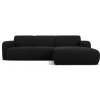 ! Micadoni Home Čierna rohová pohovka z textílie buklé Molino